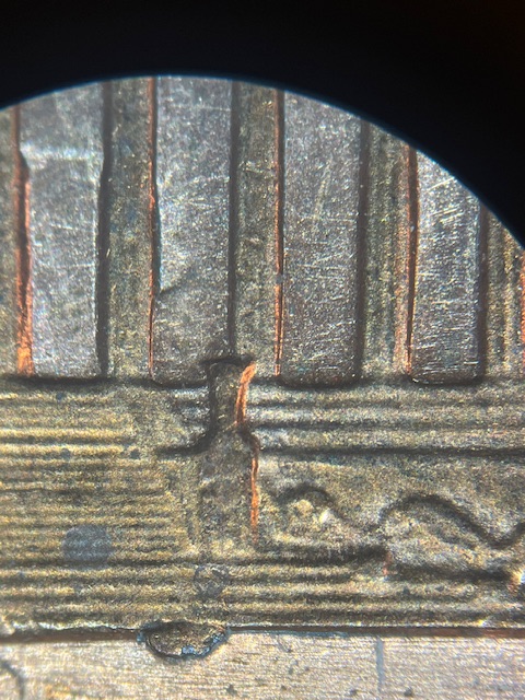 Lincoln-Memorial-Cent-1987--Die-Crack-On-The-Reverse-Die-Chip-&-?-Lamination-?